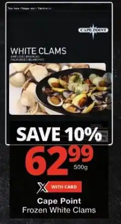 Checkers Cape Point Frozen White Clams offer