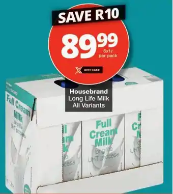 Checkers Housebrand Long Life Milk All Variants offer