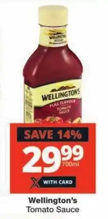 Checkers Wellington's Tomato Sauce offer