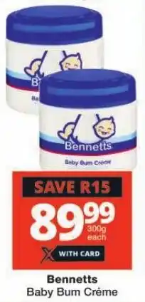 Checkers Bennetts Baby Bum Créme offer