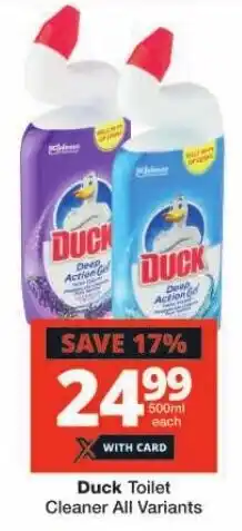 Checkers Duck Toilet Cleaner All Variants offer