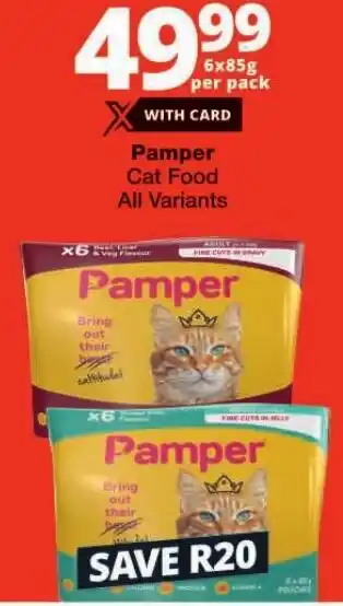 Checkers Pamper Cat Food All Variants offer