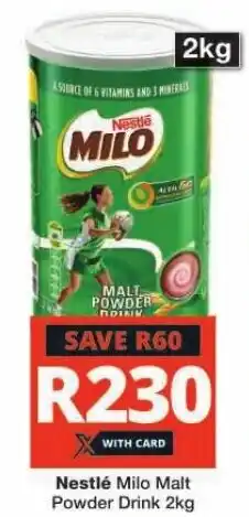 Checkers Hyper Nestlé Milo Malt Powder Drink 2kg offer