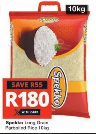 Checkers Hyper Spekko Long Grain Parboiled Rice 10kg offer