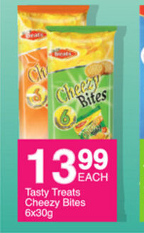 Save Tasty Treats Cheezy Bites 6x30g offer