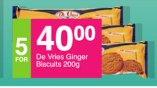 Save De Vries Ginger Biscuits 200g offer