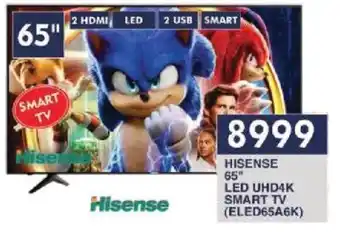 HISENSE 65" LED UHD4K SMART TV (ELED65A6K)