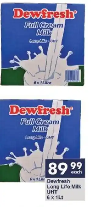 President Hyper Dewfresh Long Life Milk UHT 6 x 1Lt offer