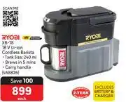 Makro Ryobi 18V Li-Ion Cordless Barista XB-18 offer