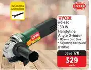 Makro Ryobi 150W Handyline Angle Grinder HG-650-Each offer