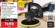 Makro Ryobi 18V Li-Ion Brushless Sander Polisher XBSP-180 offer