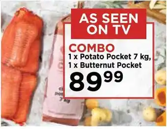 Food Lover's Market 1 x Potato Pocket 7 kg, 1 x Butternut Pocket offer