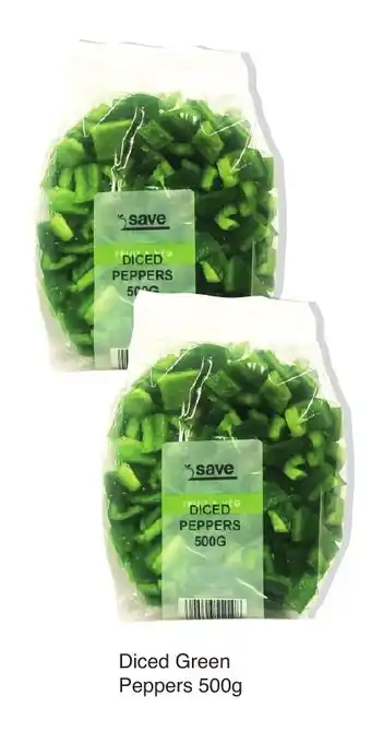 Save Diced Green Peppers 500g offer