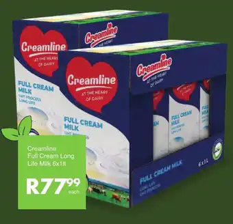 Save Creamline Full Cream Long Life Milk 6x1lt offer