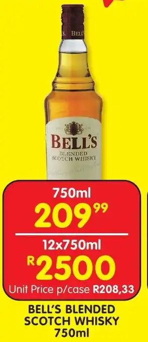 Shoprite Liquor BELL'S BLENDED SCOTCH WHISKY 750ml offer