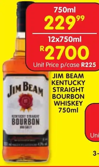 Shoprite Liquor JIM BEAM KENTUCKY STRAIGHT BOURBON WHISKEY 750ml offer