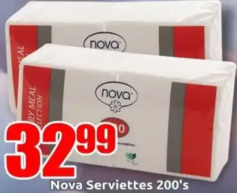 Three Star Cash and Carry Nova Serviettes 200's offer