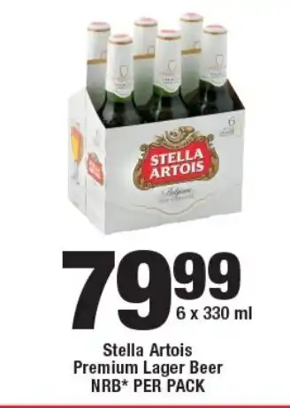 OK Liquor Stella Artois Premium Lager Beer NRB* PER PACK offer