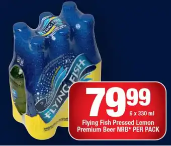 OK Liquor Flying Fish Pressed Lemon Premium Beer NRB* PER PACK offer