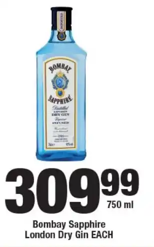 OK Liquor Bombay Sapphire London Dry Gin EACH offer