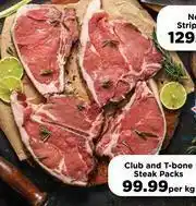 Food Lover's Market Club And T-Bone Steak Packs-Per Kg offer