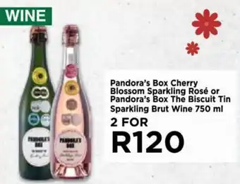 Food Lover's Market Pandora's Box Cherry Blossom Sparkling Rosé or Pandora's Box The Biscuit Tin Sparkling Brut Wine 750 ml offer