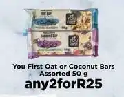 Food Lover's Market You First Oat Or Coconut Bars Assorted-For Any 2 x 50g offer