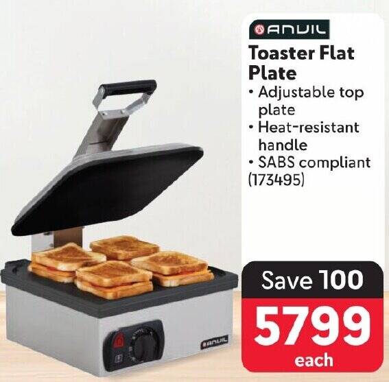 Anvil Toaster Flat Plate offer at Makro