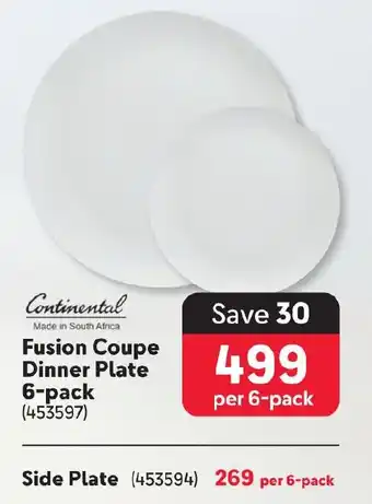Continental Fusion Coupe Dinner Plate 6-pack