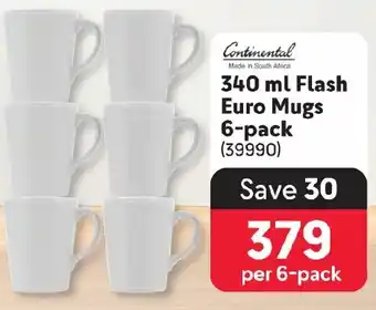 Makro Continental 340 ml Flash Euro Mugs 6-pack offer