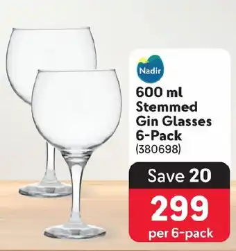 Makro 600 ml Stemmed Gin Glasses 6-Pack offer