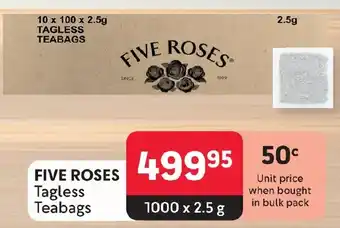 Makro FIVE ROSES Tagless Teabags offer