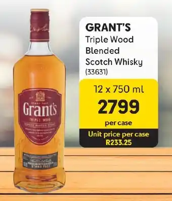 Makro GRANT'S Triple Wood Blended Scotch Whisky offer