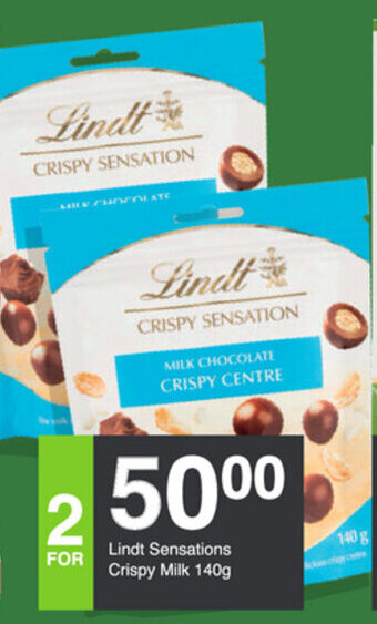 Save Lindt Sensations Crispy Milk 140g offer