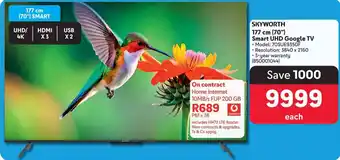 Makro SKYWORTH 177cm(70") Smart UHD Google TV offer