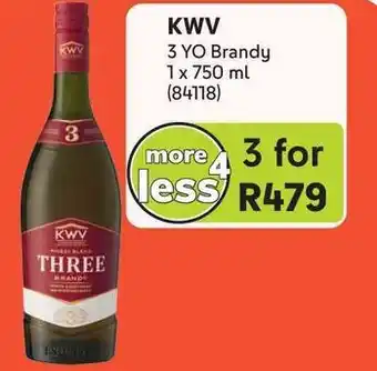 KWV 3 YO Brandy 1x750ml