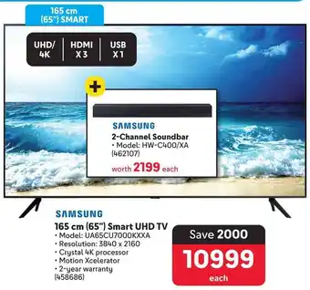 Makro SAMSUNG 165 cm (65") Smart UHD TV offer