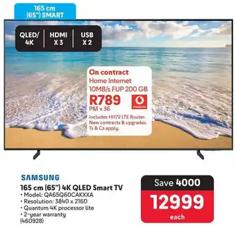 Makro SAMSUNG 165 cm (65") 4K QLED Smart TV offer