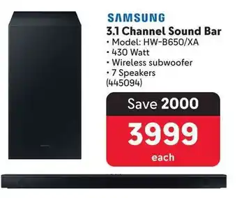 Makro SAMSUNG 3.1 Channel Sound Bar offer