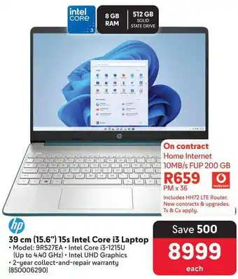 Makro hp 39 cm (15.6") 15s Intel Core i3 Laptop offer