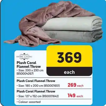 Makro Plush Coral Flannel Throw offer