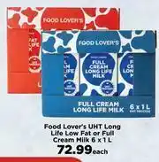 Food Lover's Market Food Lover's UHT Long Life Low fat Or Full Cream Milk-6 x 1L Each offer