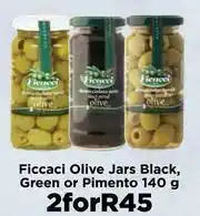 Food Lover's Market Ficcaci Olive Jars Black, Green Or Pimento-For 2 x 140g offer