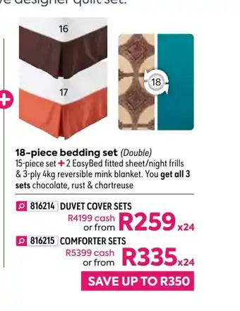 HomeChoice 18-Piece Bedding Set (Double) - Duvet Cover Sets offer