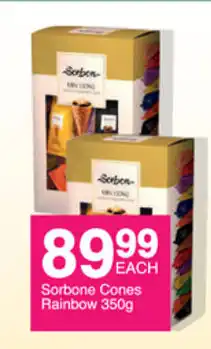 Save Sorbone Cones Rainbow 350g offer