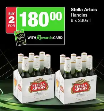 Spar Tops Stella Artois Handies 6 x 330ml offer