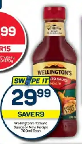 Pick n Pay Wellington's Tomato Sauce or New Recipe 700ml Each offer