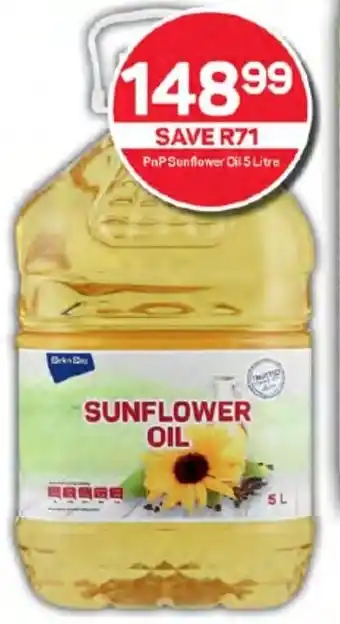 Pick n Pay PaP Sunflower Oil 5 Litre offer