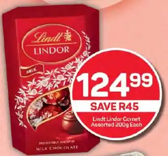 Pick n Pay Lindt Lindor Cornet Assorted 200g Each offer