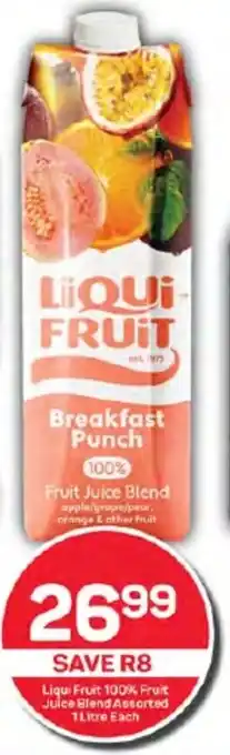 Pick n Pay Liqui Fruit 100% Fruit Juice Blend Assorted 1 Litre Each offer